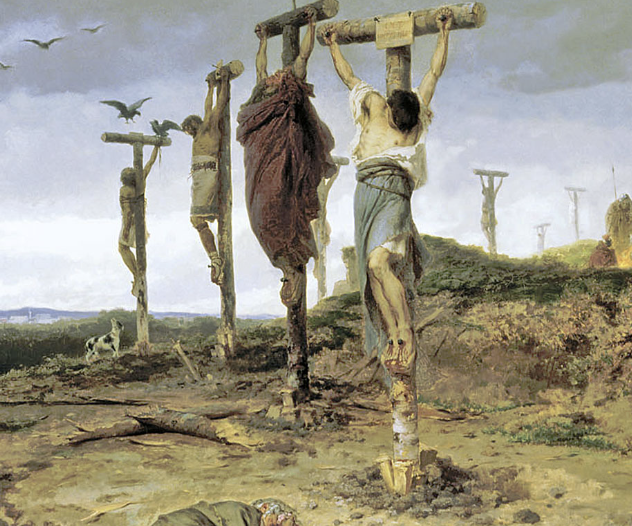 “Crucifixion is one of the nastiest tortures. The worst part of it is that after you flog the back of the victim, he then has to, because of the position he's in, pull himself up periodically in order to breathe, thereby torturing himself as his back rubs against the cross - and people could live for days while doing this, alternately suffocating and then being forced to do a pullup with hands and feet nailed, with their backs being flayed against the wood of the cross. The word 'excruciating' means 'out of crucifixion'. Some say impalement was as bad, for the same reasons, but I think crucifixion is pretty much in the top five worst tortures.”